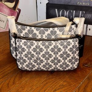 NWT Kate Spade Duet Spade Flower Small Crossbody Duo - Black Multi